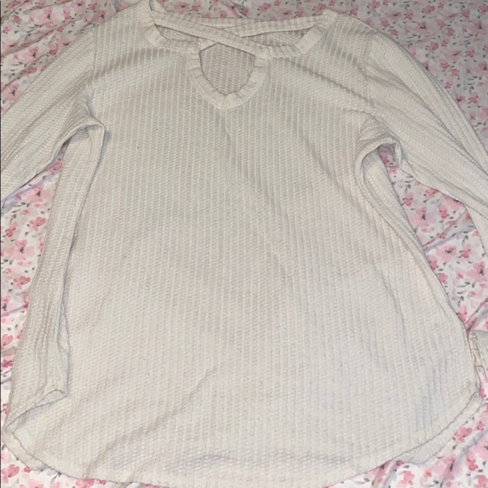 White Cross over sweater